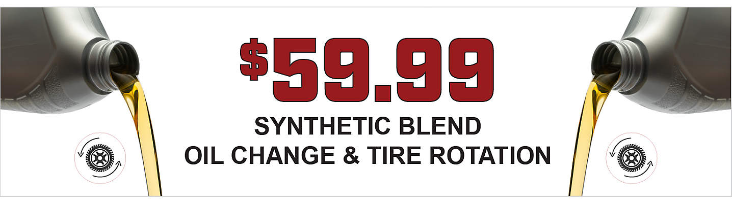 $59.99 Synthetic Blend Oil Change and Tire Rotation