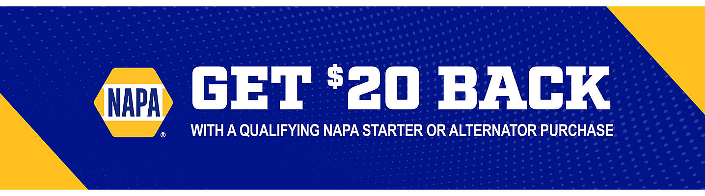 NAPA $20 off Starters and Alternators