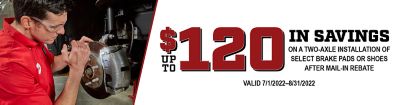 Up to $120 Brake Mail-in Rebate
