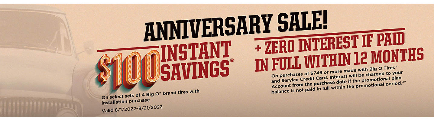 Anniversary Sale - $100 Instant Savings