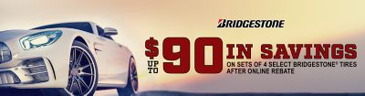 Bridgestone Up to $90 online rebate