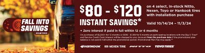 $80 - $120 Instant Savings