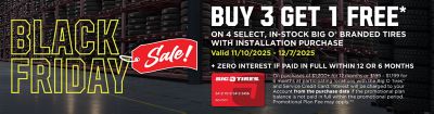 Black Friday Sale - Buy 3 Tires Get 1 Free