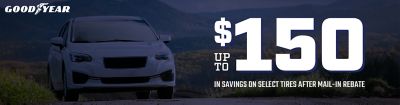 Goodyear up to $150 Mail-in Rebate | Big O Tires