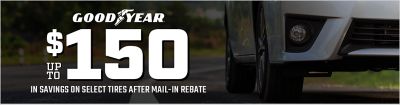 Goodyear up to $150 Mail-in Rebate