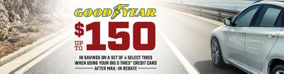 Goodyear up to $150 Mail-in Rebate